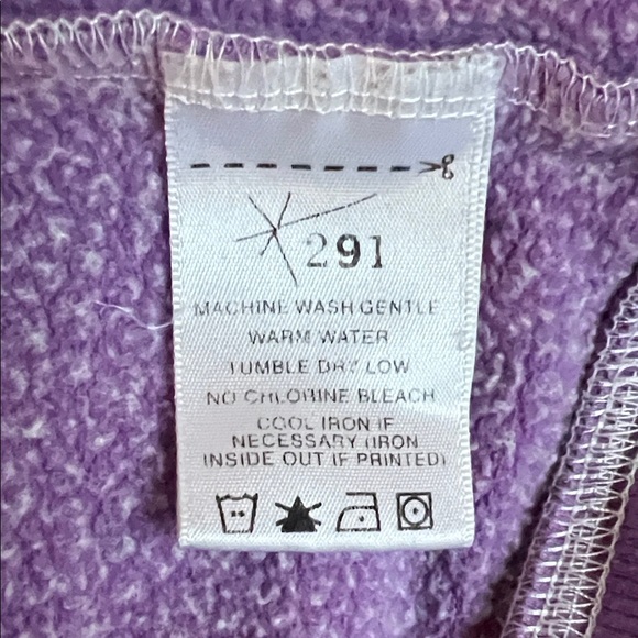 Anthropologie 291 Purple Zip-Up Hoodie Sweatshirt fleece Jacket Medium 03 - Picture 4 of 4